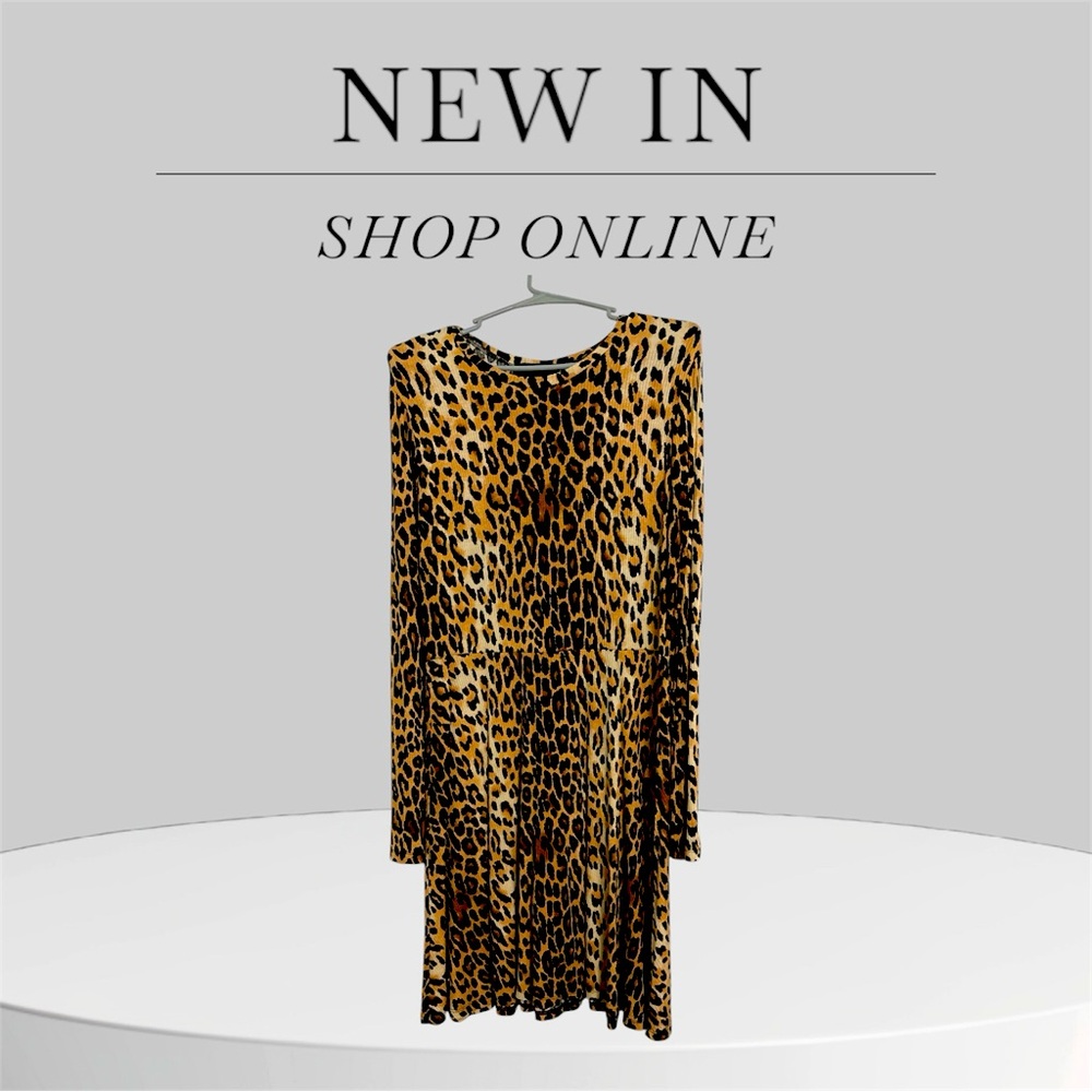 Forever 21 Animal Print Long Sleeve Dress